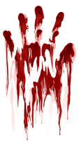 Bloofy Hand Mark In Horror Style. Crime Print