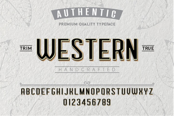 Wall Mural - Western typeface. For labels and different type designs