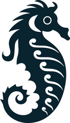 Wall Mural - Seahorse silhouette icon 1