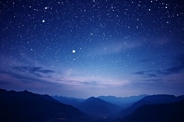 starry night sky. only sky, mountains and stars.