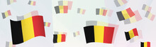 Belgium Flag-themed Abstract Design On A Banner. Abstract Background Design With National Flags.
