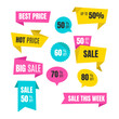 © ajipro - Sale colorful badges and stickers design illustration. - VEctor.