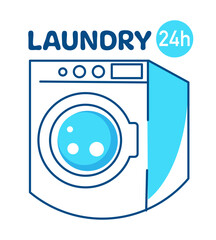 Wall Mural - Laundry service 24h, washing and cleaning clothes