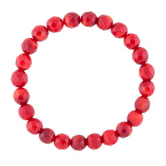 Wall Mural - Red mineral bracelet, carved on a white background