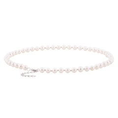 Wall Mural - Pearl necklace, carved on a white background