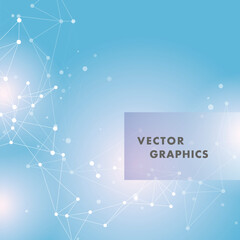 Leinwandbilder - Vector connect lines and dots. Banner template for technology. Biology molecule futuristic shapes. Modern illustration for web