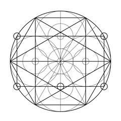 Wall Mural - Circle, rectangle graph. Scared Geometry Vector Design Elements. This religion, philosophy, and spirituality symbols. the world of geometry with our intricate illustrations.