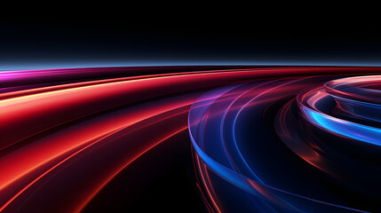 Wall Mural - Digital red and blue glowing light abstract graphic poster web page PPT background