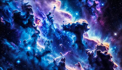 Wall Mural - a journey through colorful galaxies, nebulas, and supernovas ai generated