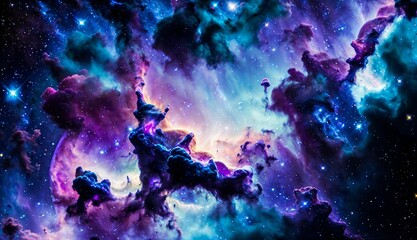Wall Mural - a journey through colorful galaxies, nebulas, and supernovas ai generated