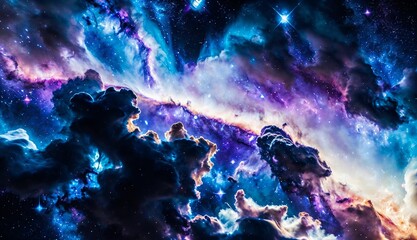 Wall Mural - a journey through colorful galaxies, nebulas, and supernovas ai generated