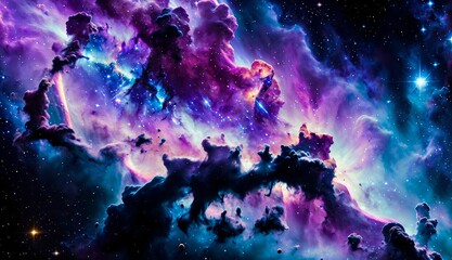 Wall Mural - a journey through colorful galaxies, nebulas, and supernovas ai generated