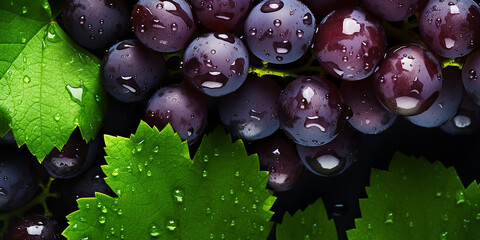 Wall Mural - Fresh red grapes background image. Generative AI graphic