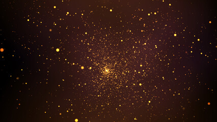 Wall Mural - gold particles abstract background with shining golden particle stars dust. beautiful futuristic gli