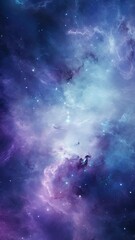 Wall Mural - A swirling cosmic nebula with galaxy. Vertical video