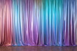pastel holographic curtain backdrop, photographic background made with generative ai