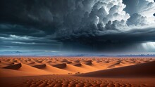 Fantasy Landscape With Cloudy Sky At Desert