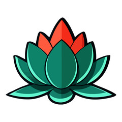 Sticker - Lotus flower icon. Lotus flower isolated. Cute lotus symbol. Lotus plant.