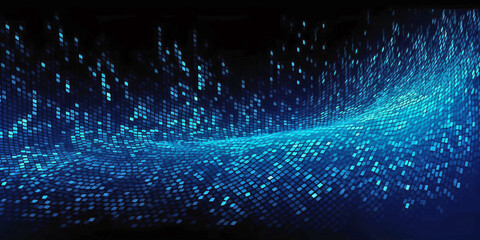 Dark uniform 3D wavy background or texture in digital or scientific style. Generative AI