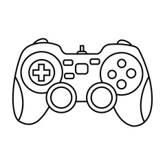 Wall Mural - video game controller with line art Vector icon.