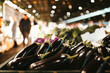 © Austockphoto - Eggplant on display for sale at Flemington Farmers Market in Sydney