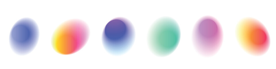 Wall Mural - soft pastel gradient circle. round design with light, glow. vector illustrations isolated on white b