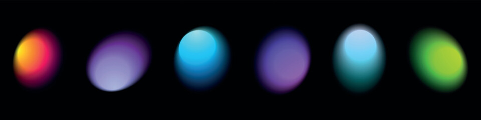 abstract gradient background with round shapes, neon blue. fluid and digital blob shapes, light and 