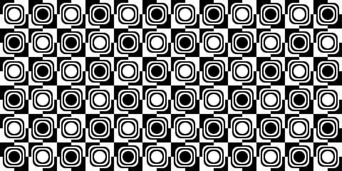 Fototapete - A checkerboard pattern similar to a chessboard. Vector and seamless pattern with excellent stylish filling in the form of rounded checkers.
