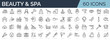 © SkyLine - Set of 60 outline icons related to beauty and spa. Linear icon collection. Editable stroke. Vector illustration