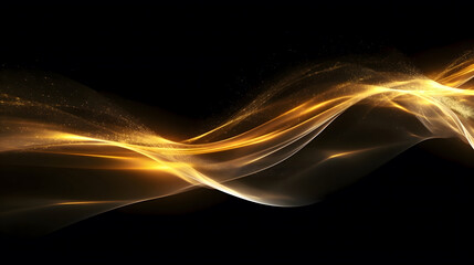 dark abstract background with glowing wave. shiny moving lines design element. modern purple blue gr