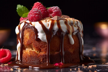 Wall Mural - photo of a pudding cake,