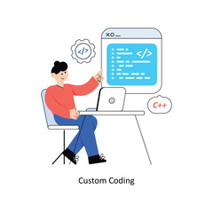 Wall Mural - Custom Coding Flat Style Design Vector illustration. Stock illustration