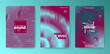 Futuristic Dj Flyer Set. Electro Sound Cover. Techno Music Poster.