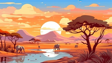 Wall Mural - abstract background africa. exploration of the vibrant tapestry of african history with an illustrat