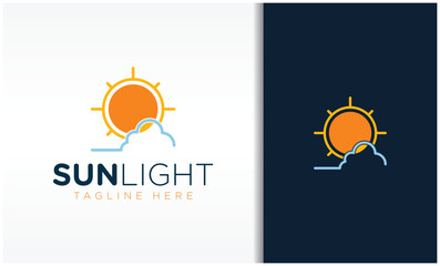 Poster - sun light logo with sun and cloud