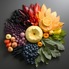 fruit platter arranged by colour