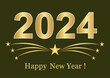 2024  Happy New Year celebrations. Vector design for background for posters, banners, calendar and greetings.
