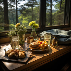 Wall Mural - breakfast on the table