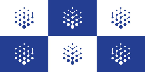 logo design hexagon tech icon vector modern