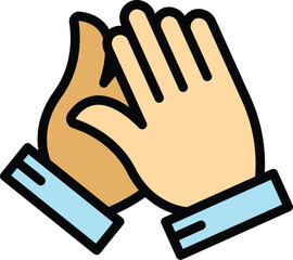 Wall Mural - Clapping icon outline vector. People hand clap. Public support color flat