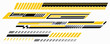 Tuning racing sport stripes. Sports racing stickers, sports car, motorbike and boat decals. Striped vehicle tuning bars flat vector illustration set