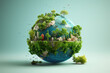 © Nhan - World environment and earth day concept with globe, nature and eco friendly environment. Generative AI