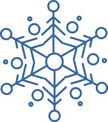 Wall Mural - Blue geometric linear snowflake icon