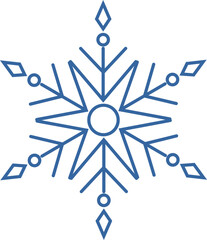 Wall Mural - Blue geometric linear snowflake icon