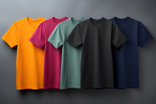 Set Of Templates Colored T-shirts Unisex.