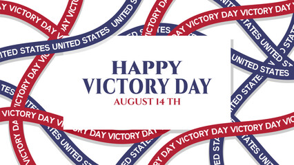 happy victory day background vector illustration 14 th of august