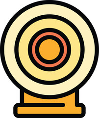 Sticker - Archery target icon outline vector. Arrow game. Dart goal color flat