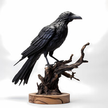 Black Raven Sculpture