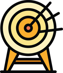 Sticker - Archery bullseye icon outline vector. Dart target. Arrow target color flat