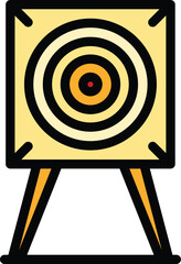 Poster - Target board icon outline vector. Arrow aim. Dart goal color flat